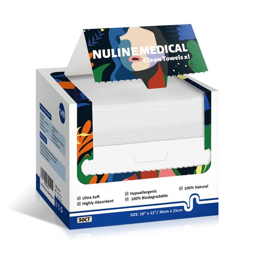 Ultra-Soft Disposable Face Clean Towel - 50 Count/Box, 10" x 12", Biodegradable Face Towel, Superior for Sensitive Skin Face Towelette, Personal Hygiene (50 Count (1 Box))