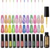 TWOEIGHT Gel Nail Polish Liner Nail Art 12 Colors 8ml Reflective Glitter Gel Flash Diamond Painted Polish Gold Silver Pink Gel Kit Soak Off UV Nail Art Design Set DIY Manicure Gifts for Women