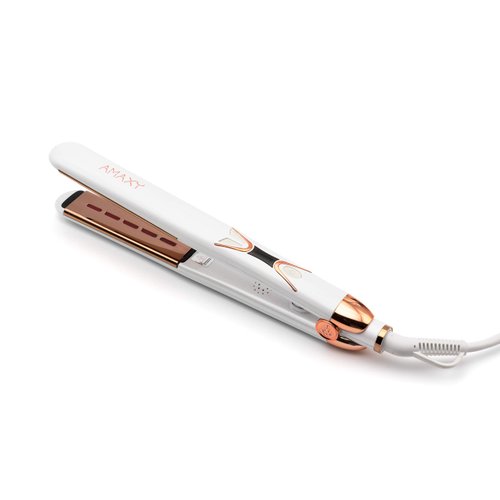 AMAXY Professional Real InfraRED Hair Straightener Flat Iron- Instant heating technology with 450F Temp Control in 30 seconds - Frizz free - Silkier - Single pass - Last Longer - For All Hair Type