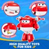 Super Wings - 5" Transforming 2-Pack Supercharged Jett & Super Pet Jett Airplane Toys | New from Season 5 | Airplane to Robot | Preschool Birthday Gifts for 3 4 5 Year Old Kids | with Light Effect