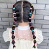 Aimeely Girls Women Multi Color 100 Count Hair Elastic ties Colorful Non-slip 3CM Comfort Daily School Hair Bands Black