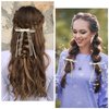 CustomyLife 2Pcs Beige Lace Hair Bow Clips Cute Coquette Snap Barrettes Bowknot Hair Ribbon for Women Christmas Valentines Wedding Prom Decorative Accessories
