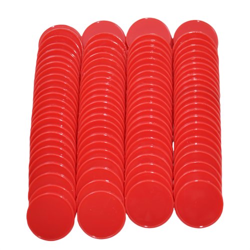 Smartdealspro Set of 100 25MM/1 Inch Opaque Plastic Learning Counting Counters Poker Chips (Red)