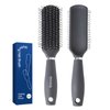 RHOS Hair Brush for Men - Detangler Hair Brush for Styling/Massage - Nylon Bristles for Wet & Dry Hair, Bangs, Thin, Short Hair - Gray