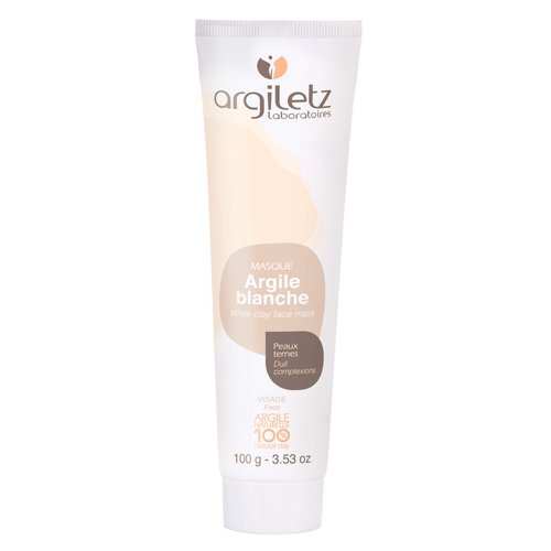 Argiletz white clay face mask for dull skin 100g / 3.53 fl.oz. 100% sourced and produced in France. Finest grade of clay.