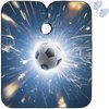 visesunny Barber Cape Flying Football With Fire Modern Polyester Hair Cutting Salon Cape Apron Anti-Static Haircut Water-Resistant Shaving Cloth Beard Shaving Bib Hairdressing Cape