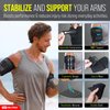 BLITZU Bicep & Tricep Tendonitis Brace Compression Sleeve. Upper Arm Brace Wrap Support Tendon Band for Pain Relief, Muscle Strains Recovery & Inflammation for Men & Women. Black L-XL