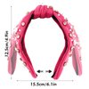 Zkptops Knotted Headband Pearl Rhinestone Headband for Women Beaded Wide Top Knot Headbands Crystal Jeweled Headwear Turban Hair Band Fashion Non Slip Sparkly Headpiece Hair Accessories Gift(Hot Pink)