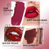 evpct CmaaDu 6Pcs Liquid Matte Lipstick Lipgloss Set for Women Dark Deep Bright Ruby Blood Brick Plum Mauve Rose Red labiales mate 24 horas originale matte larga duracion 24 Hour Lipstick Long Lasting