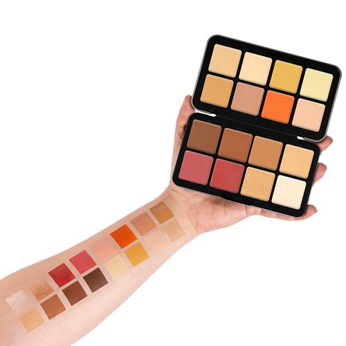 RoseFlower 16 Colors Makeup Palette, Full Size, Includes Face Bronzer, Blush, Conceal, Highlighter, Contour, Eyeshadow, 10 Makeup Brushes, for Travel, Holiday, Professional, Daily Use, Christmas