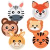 UROINEPA 60PCS Safari Jungle Wild Animal Party Supplies Disposable jungle zoo animal Shaped Paper Plates for Birthday Party, Baby Shower and jungle safari theme party decorations