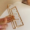 ANQSYY New 1 Piece Korean-style Gold Claw Clip Girls Medium Hair Clip Non-slip Metal Claw Clip Thick Hair & Thin Hair Gold Hair Accessories For Women （Square）