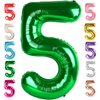 Number 5 Balloon Dark Green 40 Inch for Boy Girl Birthday Party Decorations, Five Year Old Number Balloons Party Supplies