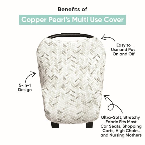 Copper Pearl Baby Car Seat Cover Canopy and Nursing Cover Multi-Use Stretchy 5 in 1 Gift Alta
