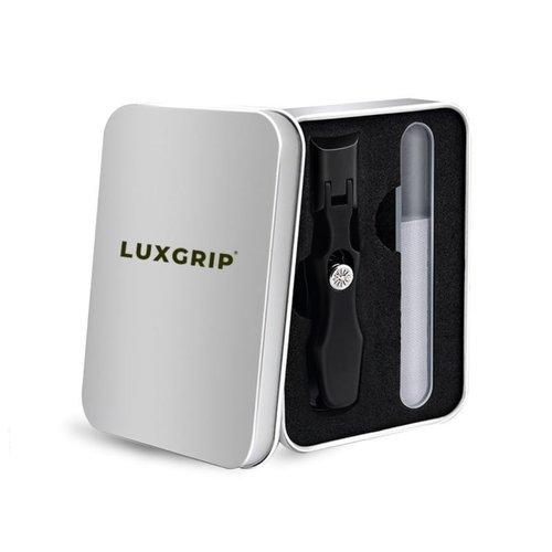 LuxGrip Nail Clipper for Thick Nails. Nail Clipper for Thick, Ingrown Nails. German Nail Clipper. Wide Open Toenail Clippers for Seniors Thick Nails. No Splash Nail Clippers - Black (Black)
