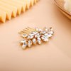 BERYUAN Simple Crystal Hair Comb for Bride Women Girls Multi-Color Hair Comb Gold