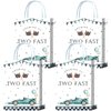 16 Pieces Blue Racing car 2nd Birthday Goodie Bags for 2nd Birthday Party Supplies,Two Fast Gift Snacks Treat Candy Party Favors Bags with Handles for Kids Race Car Theme Birthday Party Decorations