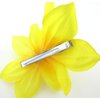 Double Yellow Daffodil Silk Flower Hair Clip with Teeth