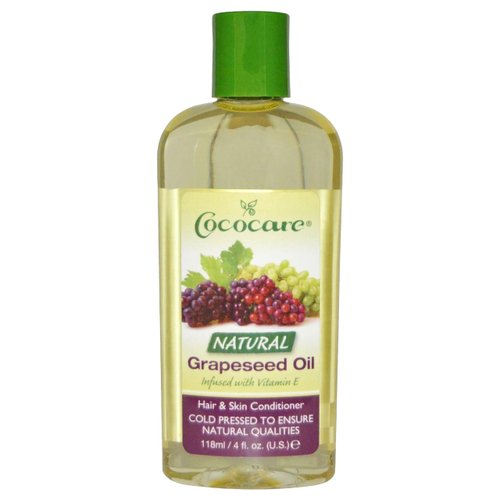 COCOCARE Natural Grapeseed Oil - Natural Moisturizer for Skin and Hair - Packed with Vitamin E and Fatty Acid - 4 Oz