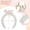 Jexine Bridal Pearl Headband White Pearl Tiara Crown Headpiece Bride Crown Bachelorette Party Decorations for Women Wedding(Trendy)