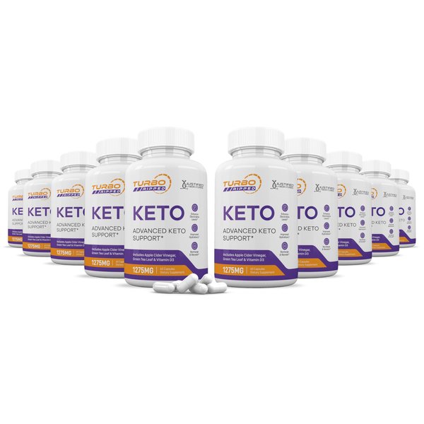 (10 Pack) Turbo Ripped Keto ACV Pills 1275MG Keto Support Blend Capsule Alternative to Keto ACV Gummies Formulated with Apple Cider Vinegar Extra Virgin Olive Oil Powder Green Tea Leaf 600 Capsules