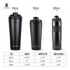 Ice Shaker Insulated Stainless Steel Shaker Bottle | 26oz, Black | Cold for 30+ Hours | Insulated Cup with Twist-on Agitator | Odor-Free Shaker Cup for Protein Shakes, Water, Smoothies, Cocktails