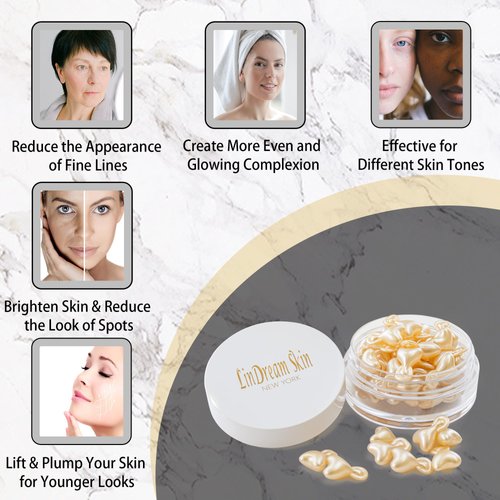 Serum Capsules for Face Skin Care - Boost Elasticity and Revive Collagen - Correction of Wrinkles and Tone Repair - Anti Aging, Hydrating, Lifting - 30 Capsules