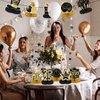 2025 New Year Party Centerpieces Decorations 10pcs New Year Eva Party Supplies,Hello 2025 Theme Table Toppers Black and Gold 2025 New Years Eve Party Supplies (2025 New Years)