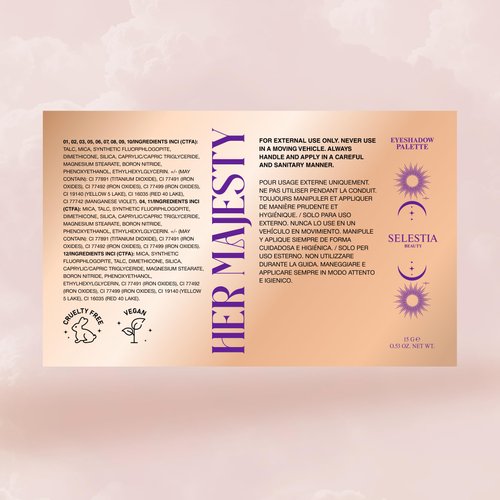 SELESTIA BEAUTY Makeup Eyeshadow Palette Her Majesty - 12 Long-Lasting Nude Shades - Ideal as Women's Gifts for Christmas - High Pigmented Eye Shadow Palette - 0.47 Oz