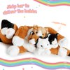 Houwsbaby 5 Pieces Cat Stuffed Animal with Kittens Plush Toy Set,Mommy Cat with 4 Plush Kittens,Cat with Babies Inside,Kitty Surprise,Parent-Child Stuffed Animals Presents for Kids Girls Boys,17''