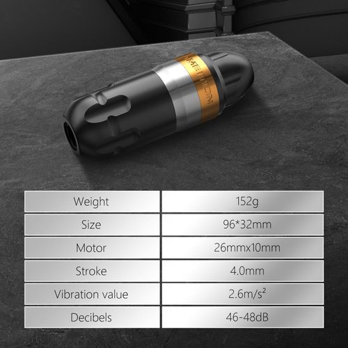 Ambition Shura Rotary Tattoo Machine with Advanced Stabilizing System - Short Tattoo Pen with Coreless Motor RCA Interface Tattoo Gun Supply for Professional Tattoo Artists