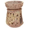 Oil Diffuser - Natural Soapstone Oil Burner Round Leaves 4"