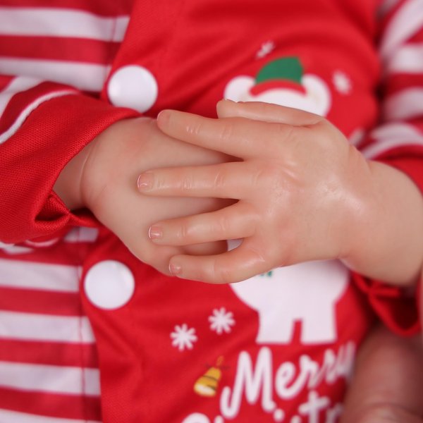 BABESIDE Christmas Outfit Reborn Baby Dolls, 20-Inch Newborn Realistic Baby Dolls Soft Body Anatomically Correct, Sleeping Real Life Baby Doll Boy with Toy Accessories