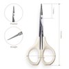 Humbee Eyebrow Scissors Self Care Tools Small Scissors for Facial, Nose, Eyebrow, Mustache, and Beard Hair Trimming & Grooming, Straight Edge, White Short Cap