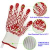 Ove Gloves mit BBQ Heat Proof Oven Mitts 11Inch 1472℉ guantes para Caliente Grill Proof Heat for Men Women BBQ Gloves Bake Gift Set Cooking Gloves for Cooking Grilling Baking Welding (White Red)