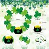 Engrowtic 24 Sets St. Patrick's Day Wreath Crafts Kits Irish Clover Shamrock Wreath Decorating Kit DIY Lucky Shamrock Home Decorations for Kids Classroom Home Activities Fun Party Favors