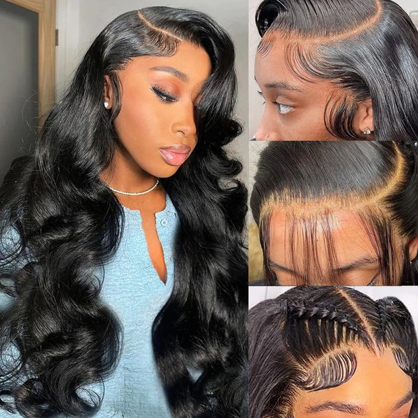 Drosuud Body Wave Lace Front Wigs Human Hair 13x6 HD Lace Frontal Glueless Wigs for Women Human Hair Pre Plucked with Baby Hair Brazilian Virgin Human Hair Lace Front Wigs 22inch