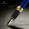 Dryden Designs Fountain Pen - Medium Nib | Includes 24 Ink Cartridges (12 Black 12 Blue) and Ink Refill Converter | Calligraphy Pen, Consistent Writing, Smooth Flow - Blue.