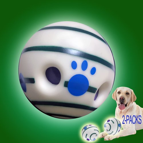 LFCToys 5.5''Wobble Giggle Dog Ball,Strange Dog Toy Ball,Luminous Ball,Peppy Pet Ball,Training Playing Ball,Glow in The Dark Dog Balls,Rolling Ball,Waggle Ball,Best Fun Giggle Sound Dog Toy(2-Pack)