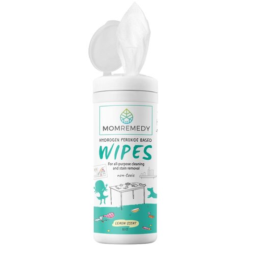 MOMREMEDY Hydrogen Peroxide Cleaning Wipes | All Purpose Cleaner and Stain Remover | Multipurpose for Home, Kitchen, Bathroom, All Surfaces | Non-Toxic | Single Pack (30CT)