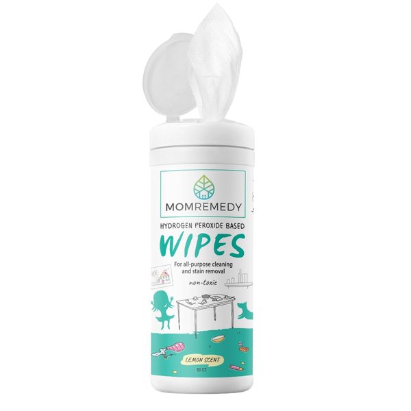 MOMREMEDY Hydrogen Peroxide Cleaning Wipes | All Purpose Cleaner and Stain Remover | Multipurpose for Home, Kitchen, Bathroom, All Surfaces | Non-Toxic | Single Pack (30CT)