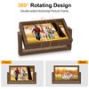 Mixoo 4x6 Picture Frame Rotating Photo Frame, Wooden Picture Frame 4 by 6 Horizontal Double-sided Frame Rustic Floating Frame for Tabletop