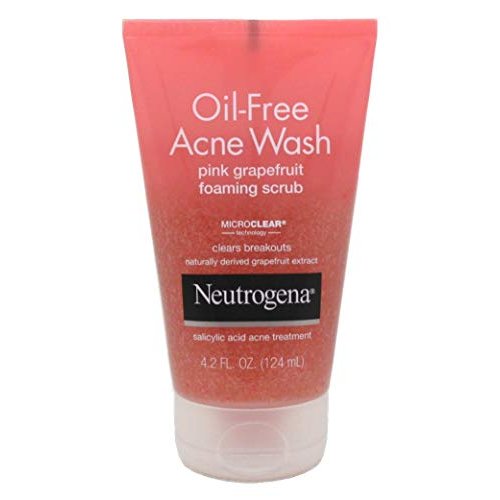 Neutrogena Acne Wash Pink Grapefruit Foaming Scrub 4.2 Ounce (124ml) (Pack of 6)
