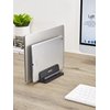 JARLINK Vertical Laptop Stand Holder, Aluminum Double Desktop Stand Holder with Adjustable Dock (Up to 17.3 inch), Fits All MacBook, Surface, Chromebook, and Gaming Laptops, Black