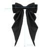 Women Bowknot Hair Clip,Vintage Satin Bow Barrette Hairclip Long Tail Headwear Hair Accessories for Ladies Big Bowknot Hairpin (Black)