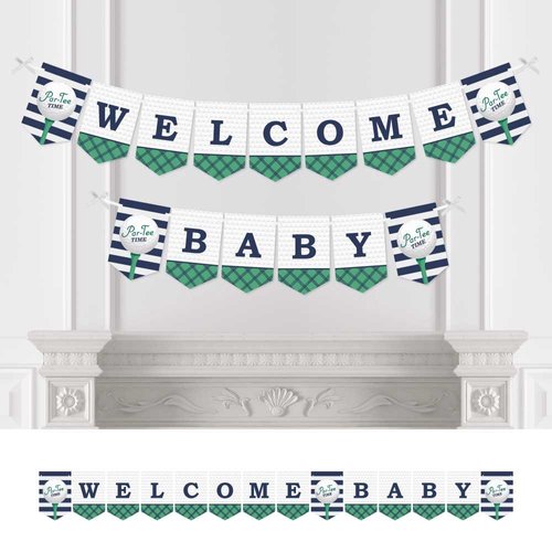 Big Dot of Happiness Par-Tee Time - Golf - Baby Shower Bunting Banner - Golf Party Decorations - ...