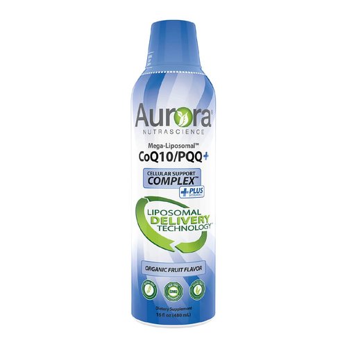 Aurora Nutrascience, Mega-Liposomal CoQ10/PQQ+ Vitamin C, Gluten Free, Non-GMO, Sugar Free, Organic Fruit Flavor, 16 fl oz (480 mL)