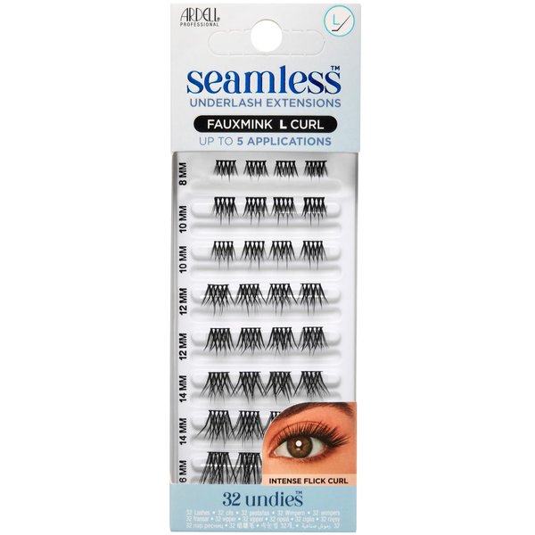Ardell Seamless Underlash Extensions, DIY Lash Clusters, Eyelash Extension Kit, Fauxmink L Curl, Up To 5 Applications - 32 ct, 1-pack