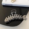 Metal Black Hair Claw Clips Fish Bone Shape Hair Clips Hairpins Cute Fishbone Hair Jaw Clamps Crab French Lady Hair Accessories Mysterious Black Hair Headwear for Women Girls Hair Crab Clips