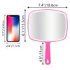 DVHOK Handheld Mirror, Portable Hand Mirror with Hanging Hole in Handle, Pink 7.4" W x 10.4" L